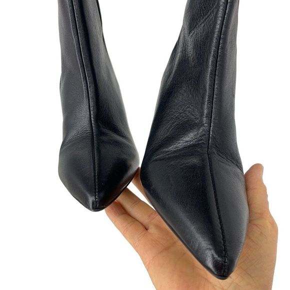 Asos Faux Leather Boots Sz 6 Over the Knee Adjustable Thigh Strap Buckle 3768 - Picture 8 of 16